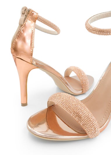 Where's That From Rose Gold Sabra Wide Fit High Heel Sandals