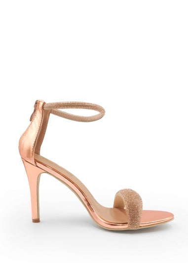 Where's That From Rose Gold Sabra Wide Fit High Heel Sandals