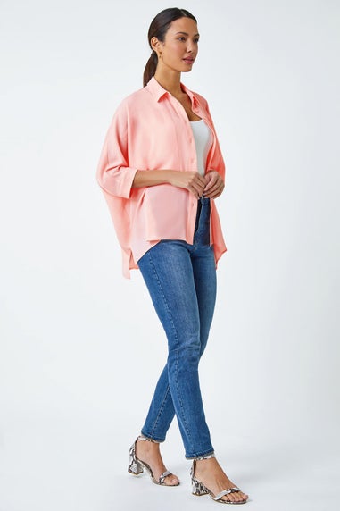 Roman Pale Pink Relaxed Smart Stretch Shirt