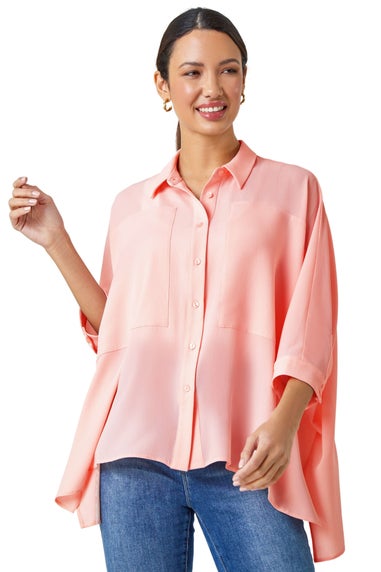 Roman Pale Pink Relaxed Smart Stretch Shirt