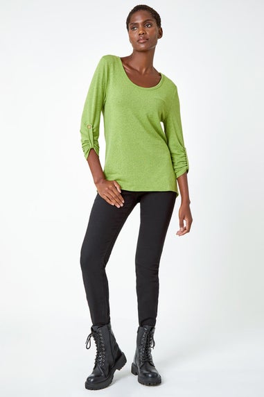 Roman Lime Bow Back Detail Stretch Top