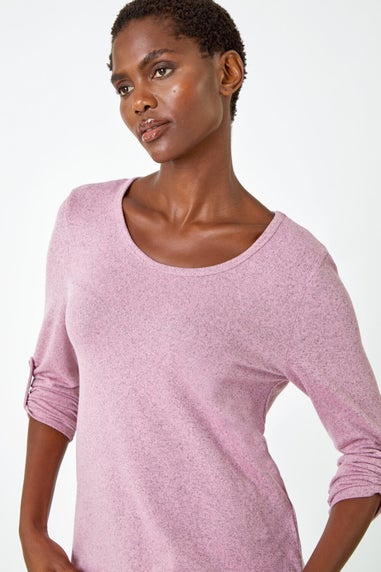 Roman Light Pink Bow Back Detail Stretch Top