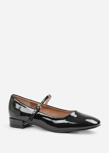 Where's That From Black Minsk Low Heel With Buckle Detail