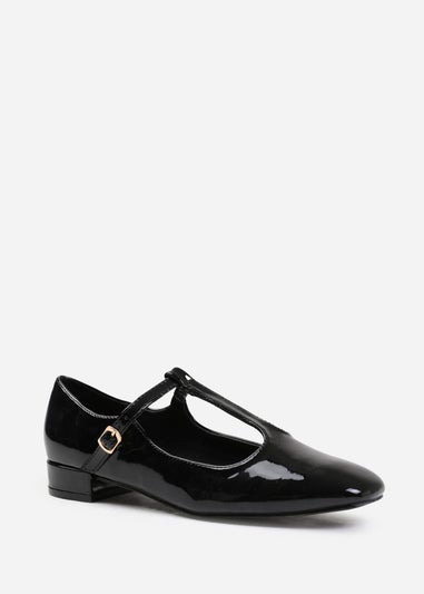 Where's That From Black Cairo Low Heel With T Strap