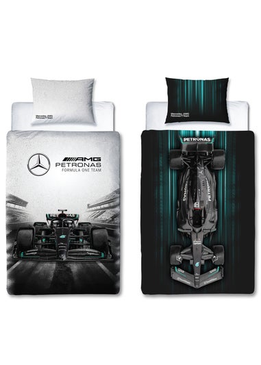 Mercedes Digital Skyline Formula 1 Reversible Duvet Cover Set