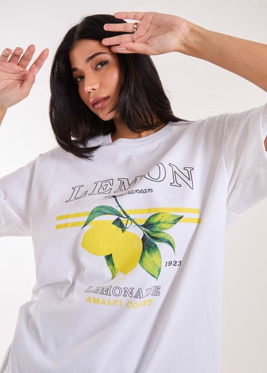 Pink Vanilla Ivory Lemon Oversized T-shirt