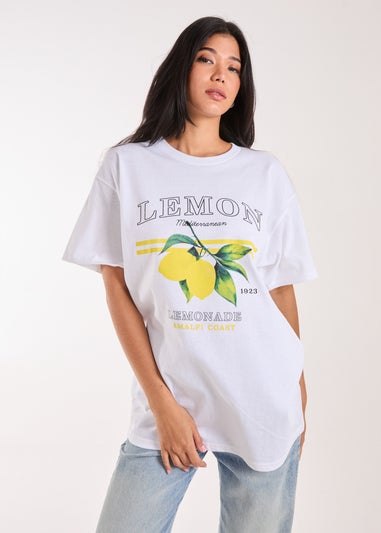 Pink Vanilla Ivory Lemon Oversized T-shirt