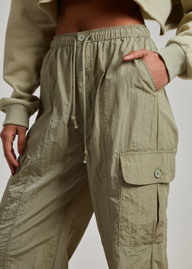 Pink Vanilla Green Parachute Cargo Pants