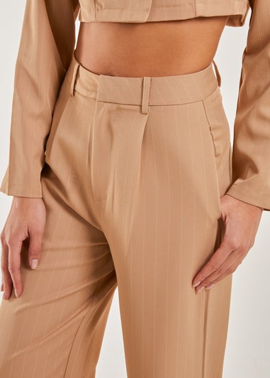 Pink Vanilla Stone Pinstripe Wide Leg Trousers