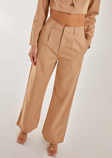 Pink Vanilla Stone Pinstripe Wide Leg Trousers