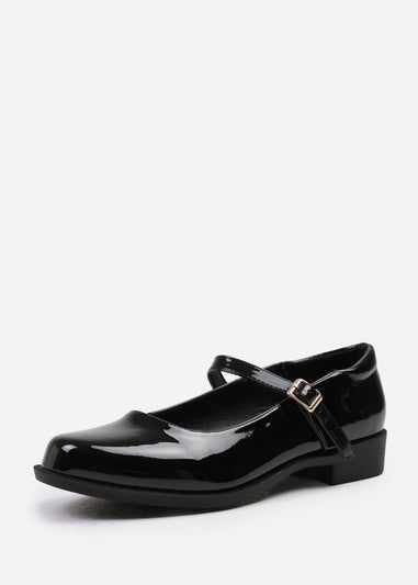 Where's That From Black Kingston Buckle Detail Low Heel Loafers