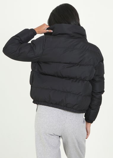 Brave Soul Black Funnel Neck Padded Puffer Jacket