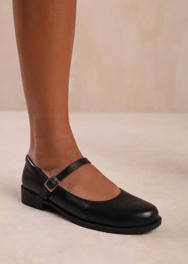 Where's That From Black Pu Kingston Extra-Wide Low Heel Loafers