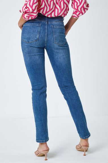 Roman Indigo Slim Leg Stretch Mom Jeans