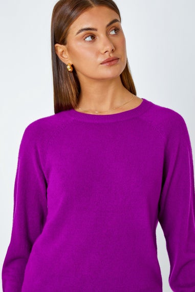 Roman Magenta Plain Soft Crew Neck Jumper