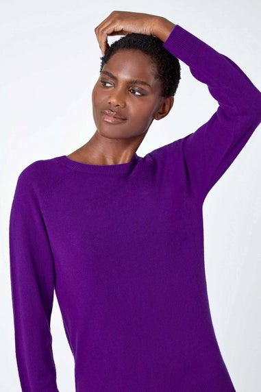 Roman Purple Plain Soft Crew Neck Jumper