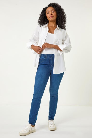 Roman Blue Petite Denim Stretch Jegging