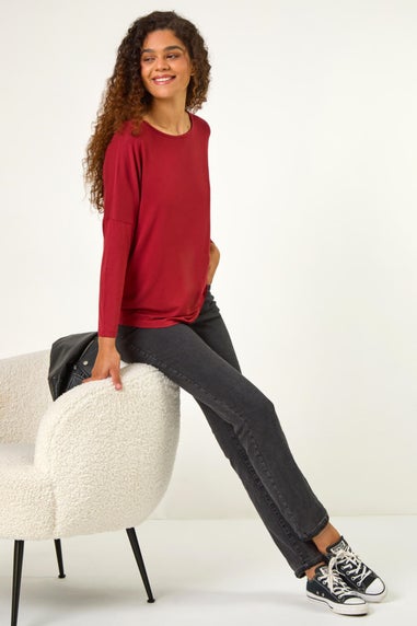 Roman Red Long Sleeve Stretch Top