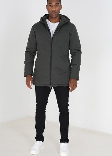 Brave Soul Khaki Padded Hooded Mac