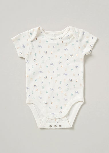 Homegrown Blue Hello World Print 3-Piece Bodysuit, Joggers and Reversible Bib Outfit Set