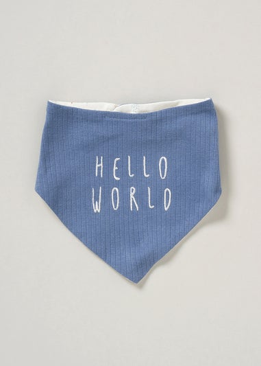 Homegrown Blue Hello World Print 3-Piece T-Shirt, Shorts and Reversible Bib Set