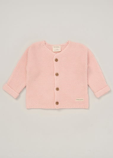 Homegrown Pink Organic Cotton Knitted Cardigan