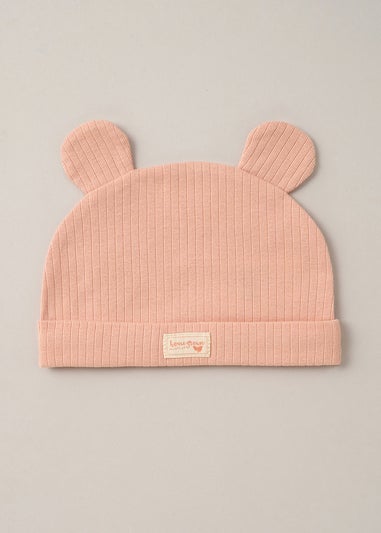 Homegrown Pink  3-Piece Ribbed Bodysuit, Joggers and Bear Hat Set