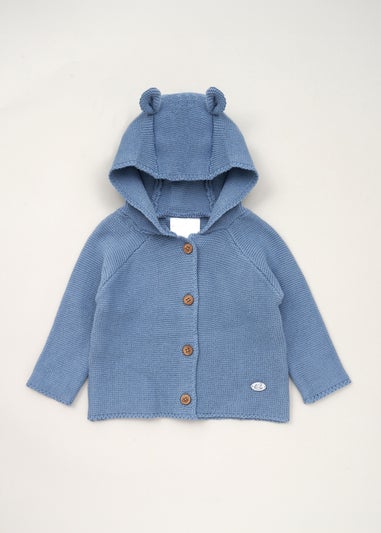 Rock a Bye Baby Blue Hooded Bear Cotton Knit Cardigan