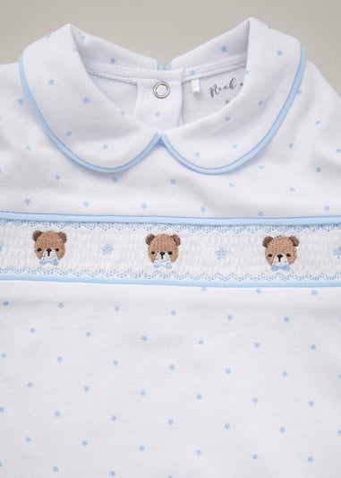 Rock a Bye Baby White Bear Print All in One