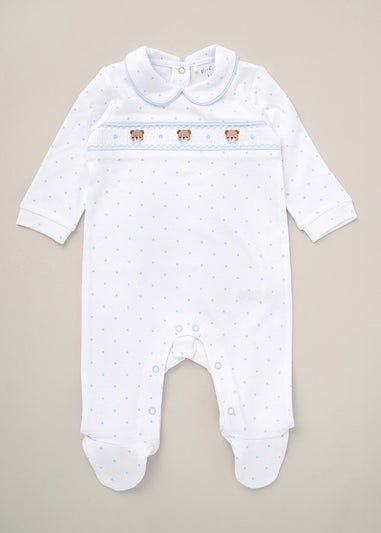 Rock a Bye Baby White Bear Print All in One