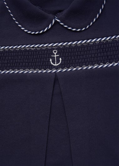 Rock a Bye Baby Navy Nautical Print All in One