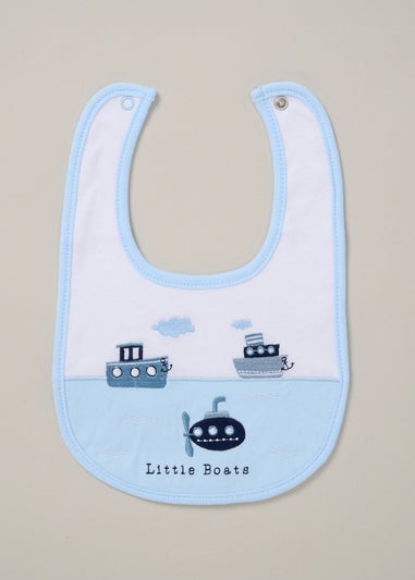 Rock a Bye Baby Light Blue Boat Print All in One Cotton 5-Piece Gift Set