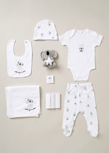 Rock a Bye Baby White 10-Piece Koala Bear Print Gift Set