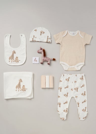 Rock a Bye Baby Soft Pink Giraffe Print 10-Piece Hanging Gift Set