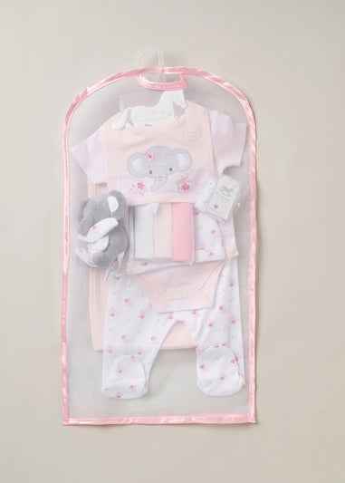 Rock a Bye Baby Pink 10-Piece Elephant Print Hanging Gift Set