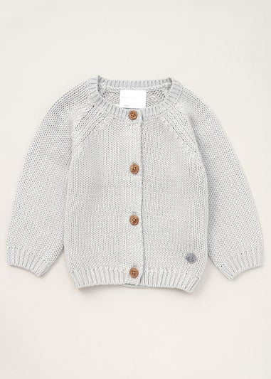 Rock a Bye Baby Grey Cotton Knit Cardigan