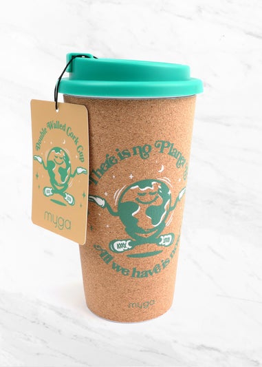 Myga Teal Blue Planet B Double Walled Cork Cup