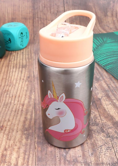 Myga Blush Pink Unicorn Children's Metal Water Bottle