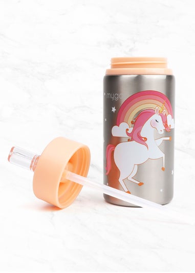 Myga Blush Pink Unicorn Children's Metal Water Bottle