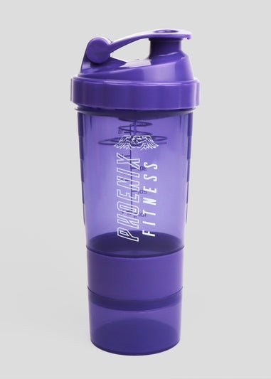 Phoenix Fitness Purple Compartment Shaker Bottle