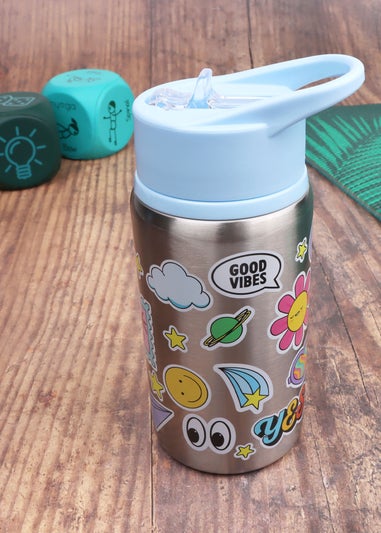 Myga Blue Emoji Childrens Metal Water Bottle