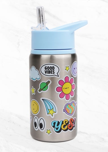 Myga Blue Emoji Childrens Metal Water Bottle