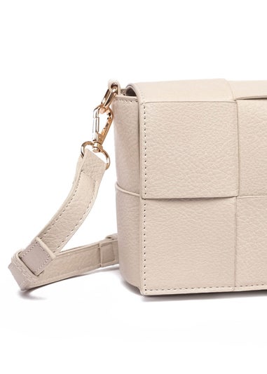 Raffaella Beige Woven Cross Body Bag