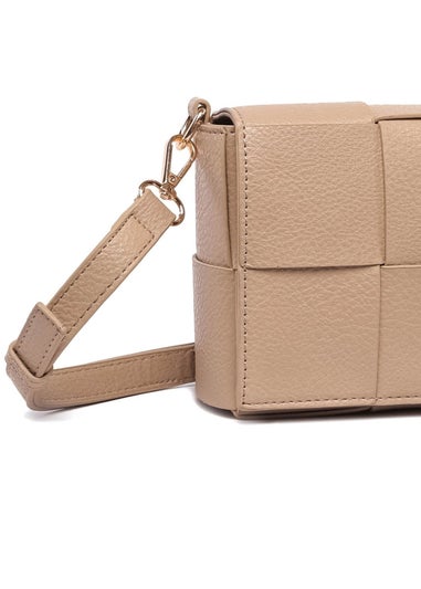 Raffaella Taupe Woven Cross Body Bag