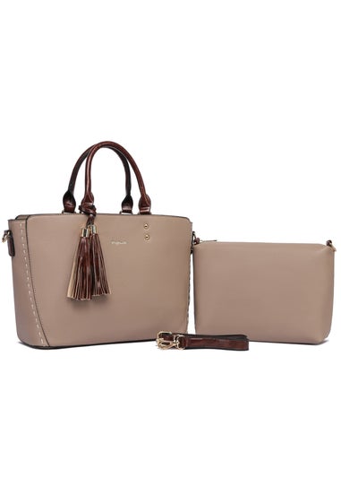 Raffaella Taupe Twin Handle Handbag