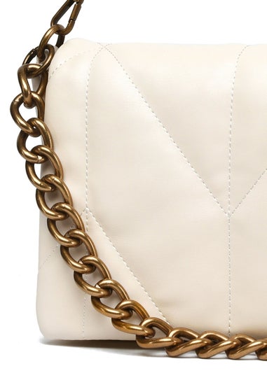 Raffaella Cream Chain Front Cross Body Bag