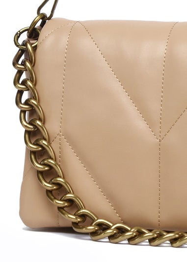 Raffaella Taupe Chain Front Cross Body Bag