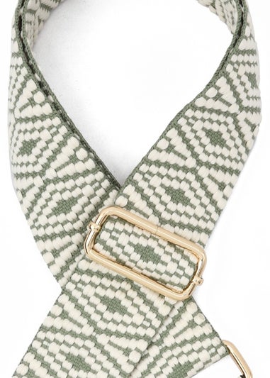 Raffaella Green and White Changeable Handbag Strap