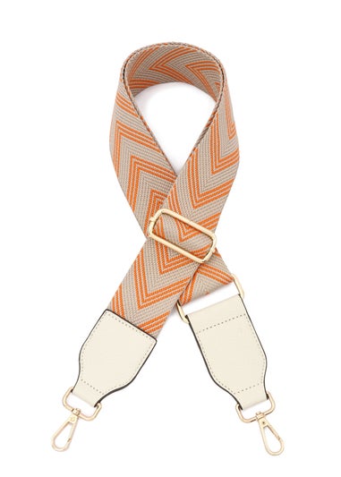 Raffaella Orange and Beige Changeable Handbag Strap