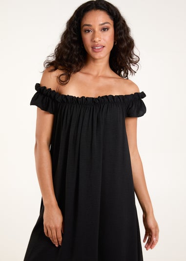 Blue Vanilla Black Bardot Off Shoulder Maxi Dress